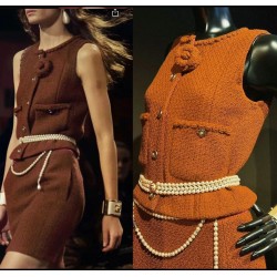 Chanel 24A Haute Couture Button Double-C Pearl Waist Chain