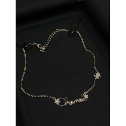 Chanel 25B Hollow Letter & Star Crystal Necklace