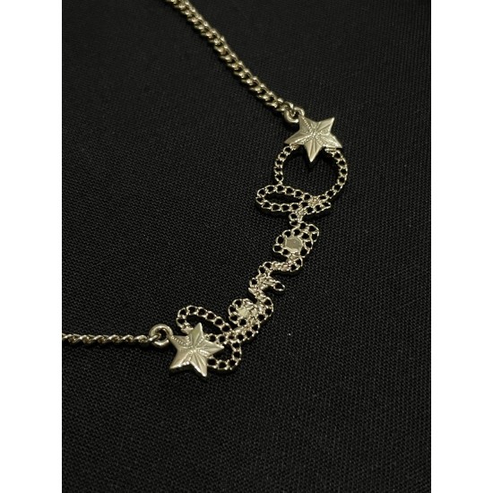 Chanel 25B Hollow Letter & Star Crystal Necklace
