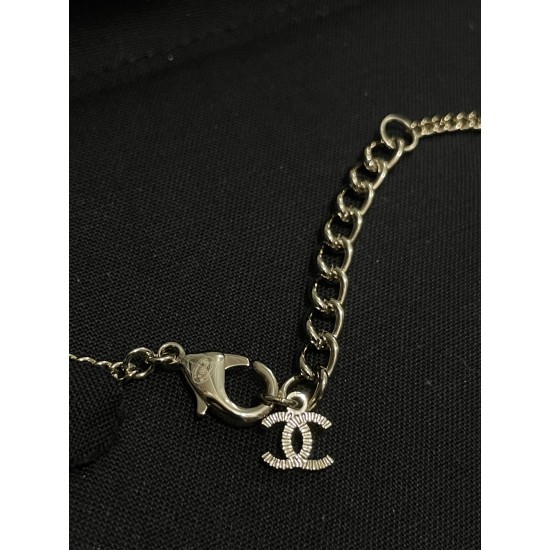 Chanel 25B Hollow Letter & Star Crystal Necklace