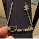 Chanel 25B Hollow Letter & Star Crystal Necklace