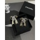 Chanel 25K Crystal-Paved Metal Bow Stud Earrings