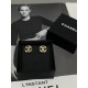 Chanel 25K Glossy Twisted Gold Round Stud Earrings