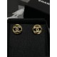 Chanel 25K Glossy Twisted Gold Round Stud Earrings