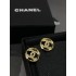Chanel 25K Glossy Twisted Gold Round Stud Earrings