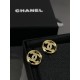Chanel 25K Glossy Twisted Gold Round Stud Earrings