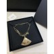 Chanel 25K Vintage Fan Pendant Necklace