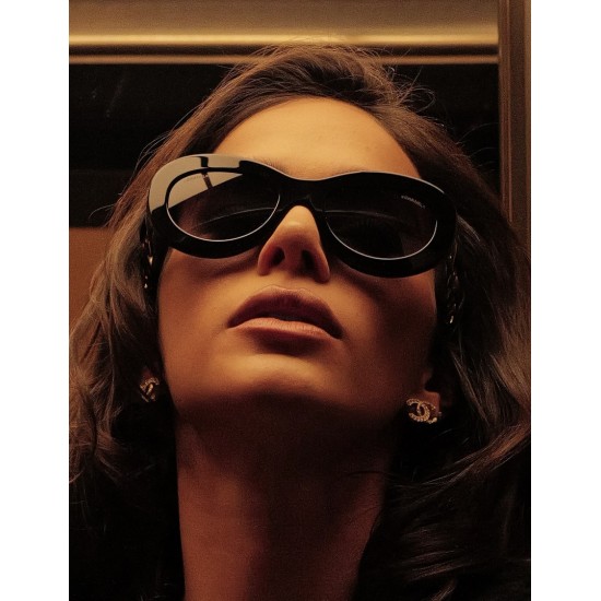 Chanel 25K Vintage Logo Stud Earrings with Crystal Edge