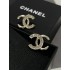 Chanel 25K Vintage Logo Stud Earrings with Crystal Edge