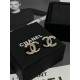 Chanel 25K Vintage Logo Stud Earrings with Crystal Edge