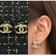 Chanel 25K Vintage Logo Stud Earrings with Crystal Edge