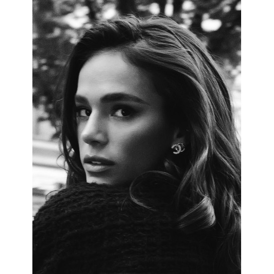 Chanel 25K Vintage Logo Stud Earrings with Crystal Edge