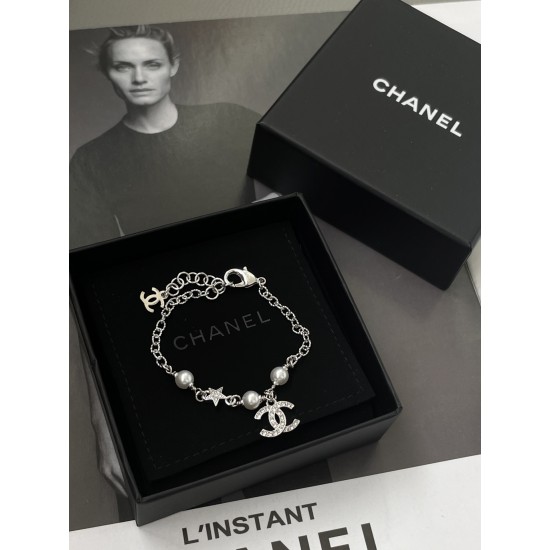 Chanel 25S Silver Star Charm Bracelet