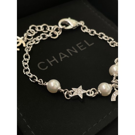 Chanel 25S Silver Star Charm Bracelet