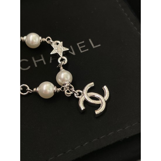Chanel 25S Silver Star Charm Bracelet