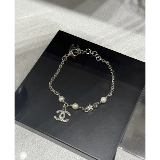 Chanel 25S Silver Star Charm Bracelet