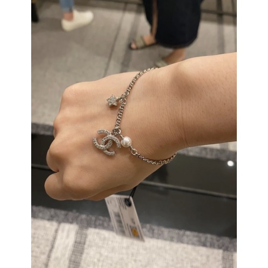 Chanel 25S Silver Star Charm Bracelet