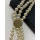Chanel 24B Triple-Layer Pearl CC Vintage Choker Necklace