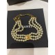 Chanel 24B Triple-Layer Pearl CC Vintage Choker Necklace