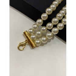 Chanel 24B Triple-Layer Pearl CC Vintage Choker Necklace