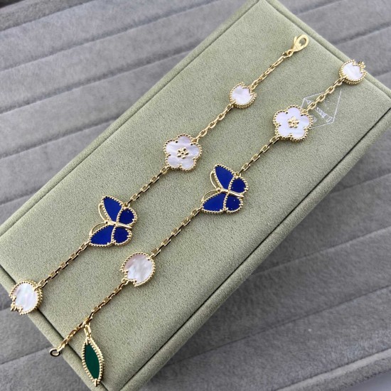 VCA Lucky Alhambra Multi-Motif Bracelet | Butterfly, Leaf & Flower