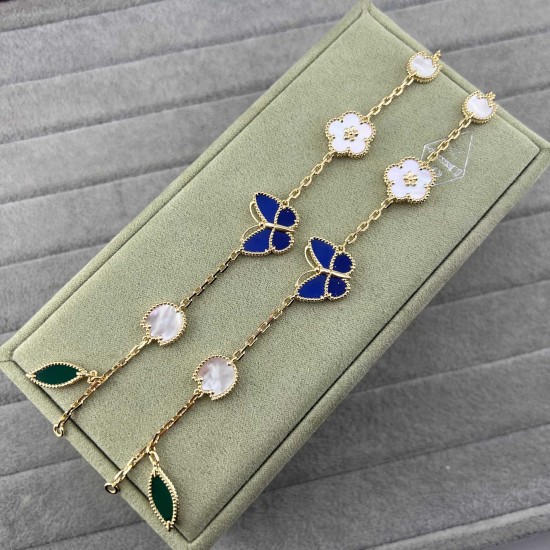 VCA Lucky Alhambra Multi-Motif Bracelet | Butterfly, Leaf & Flower