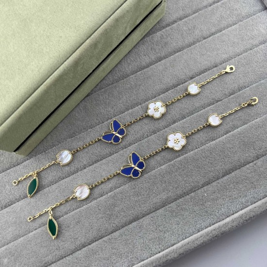 VCA Lucky Alhambra Multi-Motif Bracelet | Butterfly, Leaf & Flower