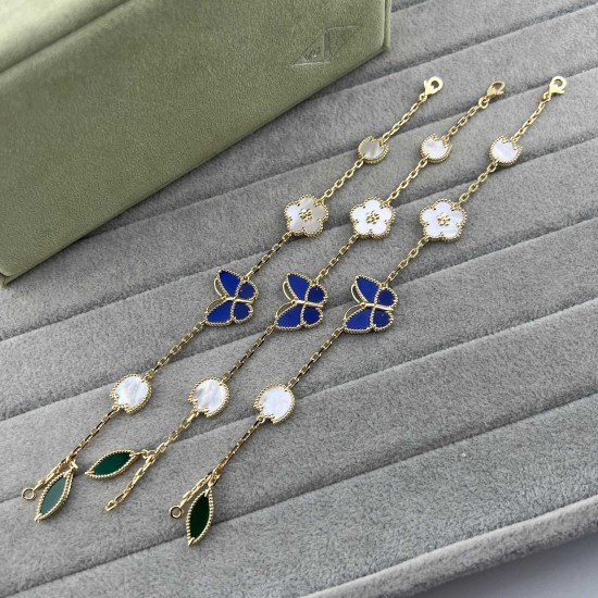 VCA Lucky Alhambra Multi-Motif Bracelet | Butterfly, Leaf & Flower