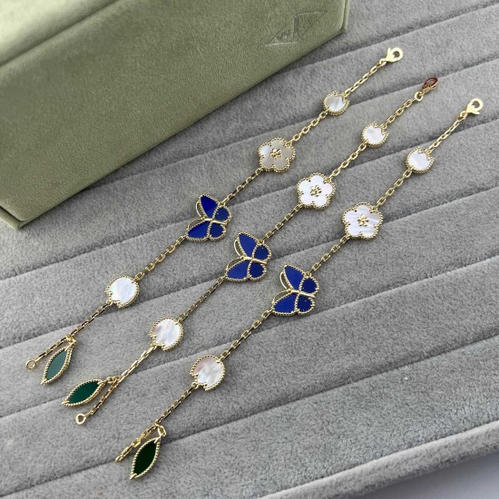 VCA Lucky Alhambra Multi-Motif Bracelet | Butterfly, Leaf & Flower