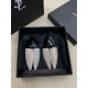 Saint Laurent Crystal Articulated Geometric Clip On Earrings Silver Black