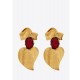 Saint Laurent Oversized Resin Ruby Flower Statement Ear Clips