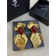 Saint Laurent Oversized Resin Ruby Flower Statement Ear Clips