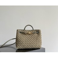 B*V Andiamo Small — Hand-Woven Top Handle Bag (Cypress Green)