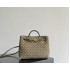 B*V Andiamo Small — Hand-Woven Top Handle Bag (Cypress Green)