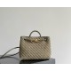 B*V Andiamo Small — Hand-Woven Top Handle Bag (Cypress Green)
