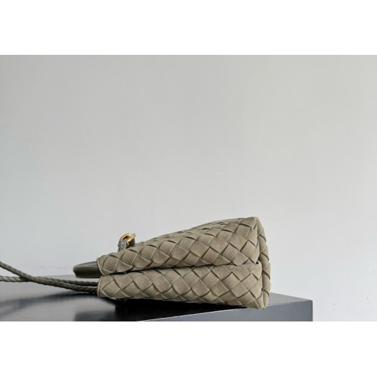 B*V Andiamo Small — Hand-Woven Top Handle Bag (Cypress Green)