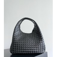 B*V Campana Large Double-Sided Woven Leather Shoulder Bag - Black