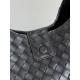 B*V Campana Large Double-Sided Woven Leather Shoulder Bag - Black