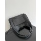B*V Campana Large Double-Sided Woven Leather Shoulder Bag - Black