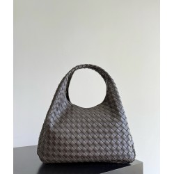 B*V Campana Large Double-Sided Woven Leather Shoulder Bag - Brown
