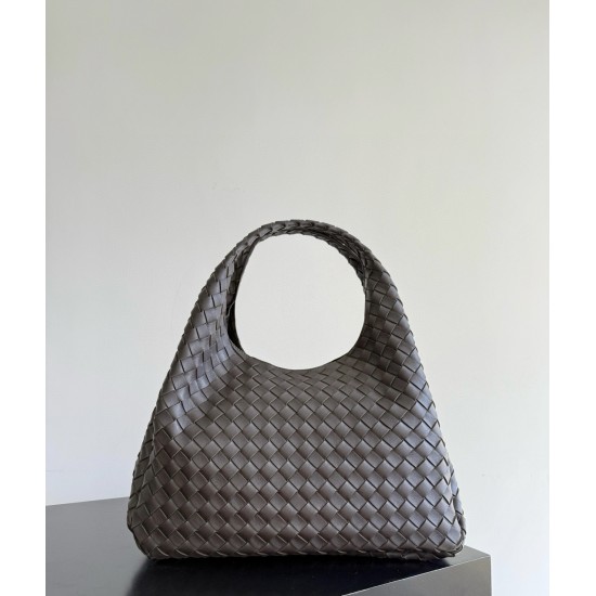 B*V Campana Large Double-Sided Woven Leather Shoulder Bag - Brown