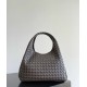 B*V Campana Large Double-Sided Woven Leather Shoulder Bag - Brown