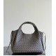 B*V Campana Large Double-Sided Woven Leather Shoulder Bag - Brown