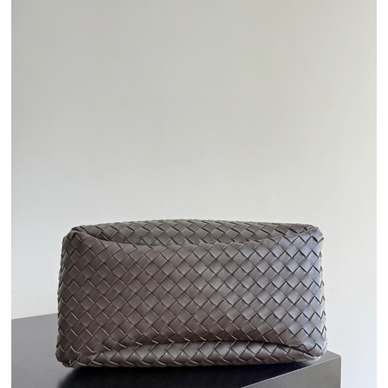 B*V Campana Large Double-Sided Woven Leather Shoulder Bag - Brown