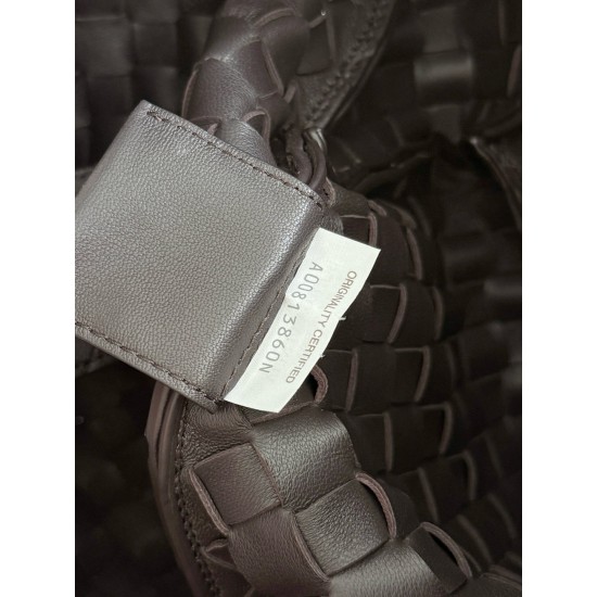 B*V Campana Large Double-Sided Woven Leather Shoulder Bag - Brown