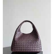 B*V Campana Large Double-Sided Woven Leather Shoulder Bag - Burgundy