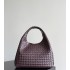 B*V Campana Large Double-Sided Woven Leather Shoulder Bag - Burgundy