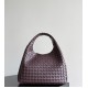 B*V Campana Large Double-Sided Woven Leather Shoulder Bag - Burgundy
