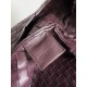 B*V Campana Large Double-Sided Woven Leather Shoulder Bag - Burgundy