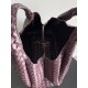 B*V Campana Large Double-Sided Woven Leather Shoulder Bag - Burgundy